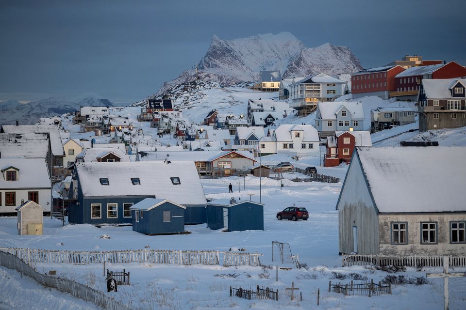 A view of buildings in Nuuk on the day of the meeting between top US officials and the foreign ministers of Denmark and Greenland, in Nuuk, Greenland, on Wednesday. Photo: Marko Djurica/Reuters